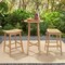 Costway 1/2/4 PCS 29" Teak Wood Bar Stool with Footrest & Saddle Seat Boho Bar Height Stool